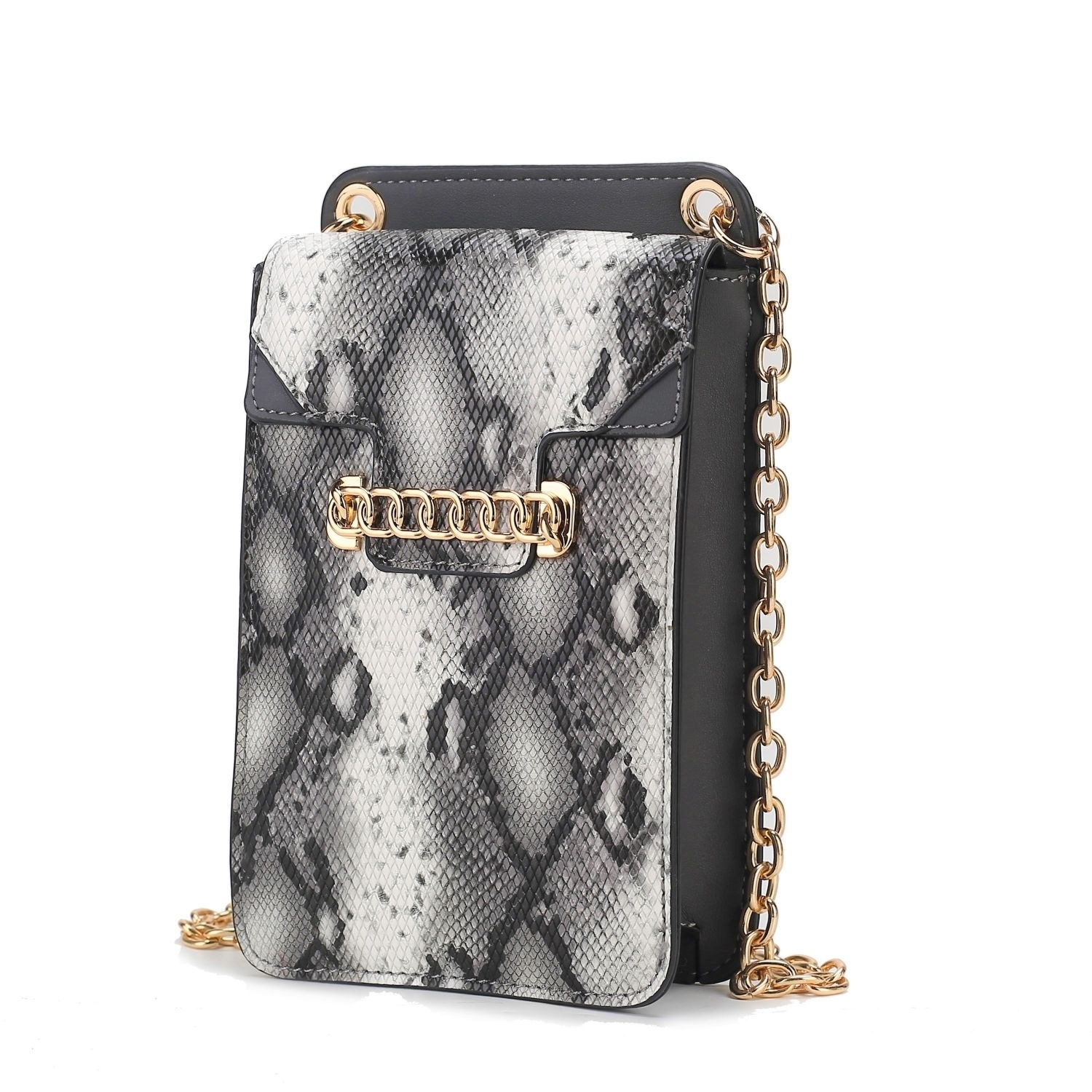 MKF Collection Yael Snake Embossed Vegan Leather Phone Crossbody By Mia K - Charcoal