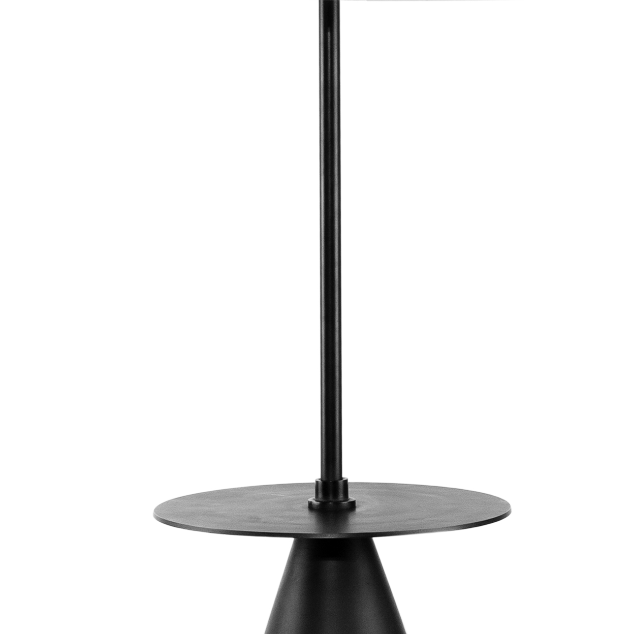 61 Inch Modern Floor Lamp, Round Drum Shade, Aluminum Frame, White, Black, Saltoro Sherpi