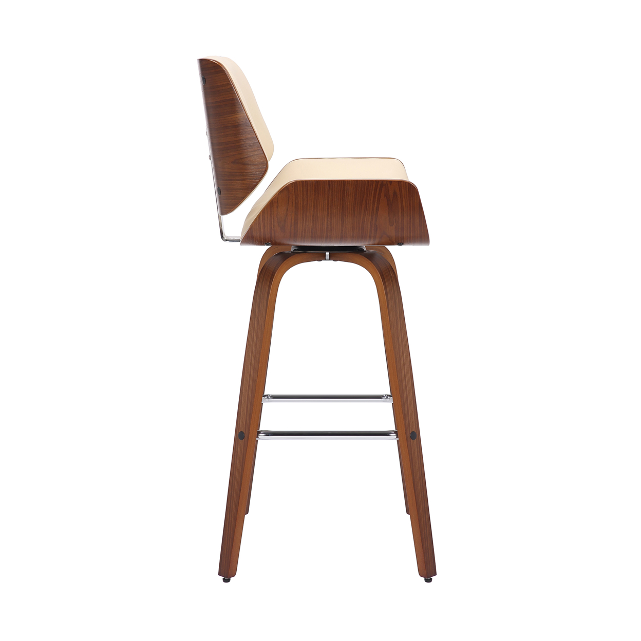 30 Inch Bar Stool With Curved Padded Back And Seat, Brown- Saltoro Sherpi