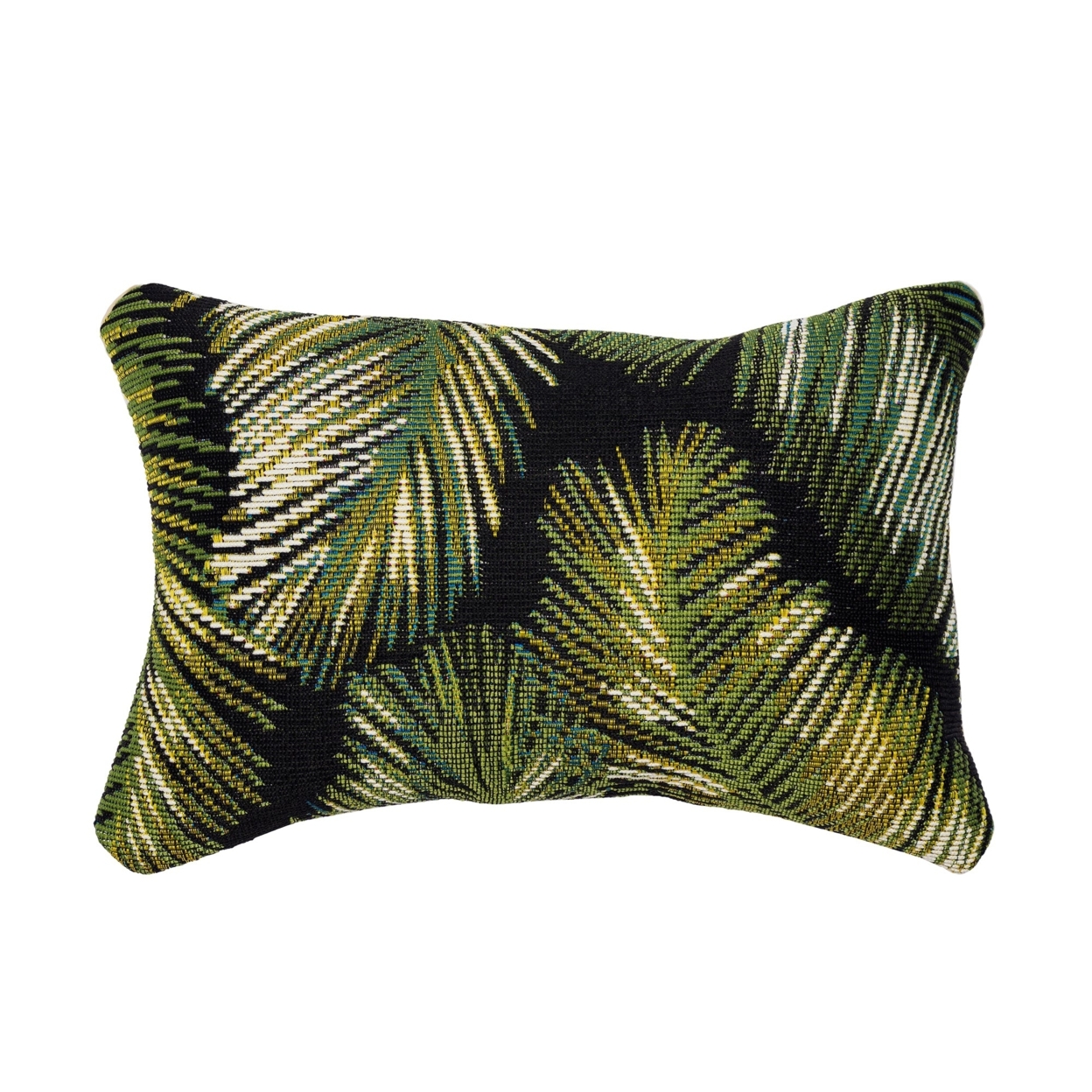 Liora Manne Marina Palm Border Indoor Outdoor Decorative Pillow Black - 12 X 18