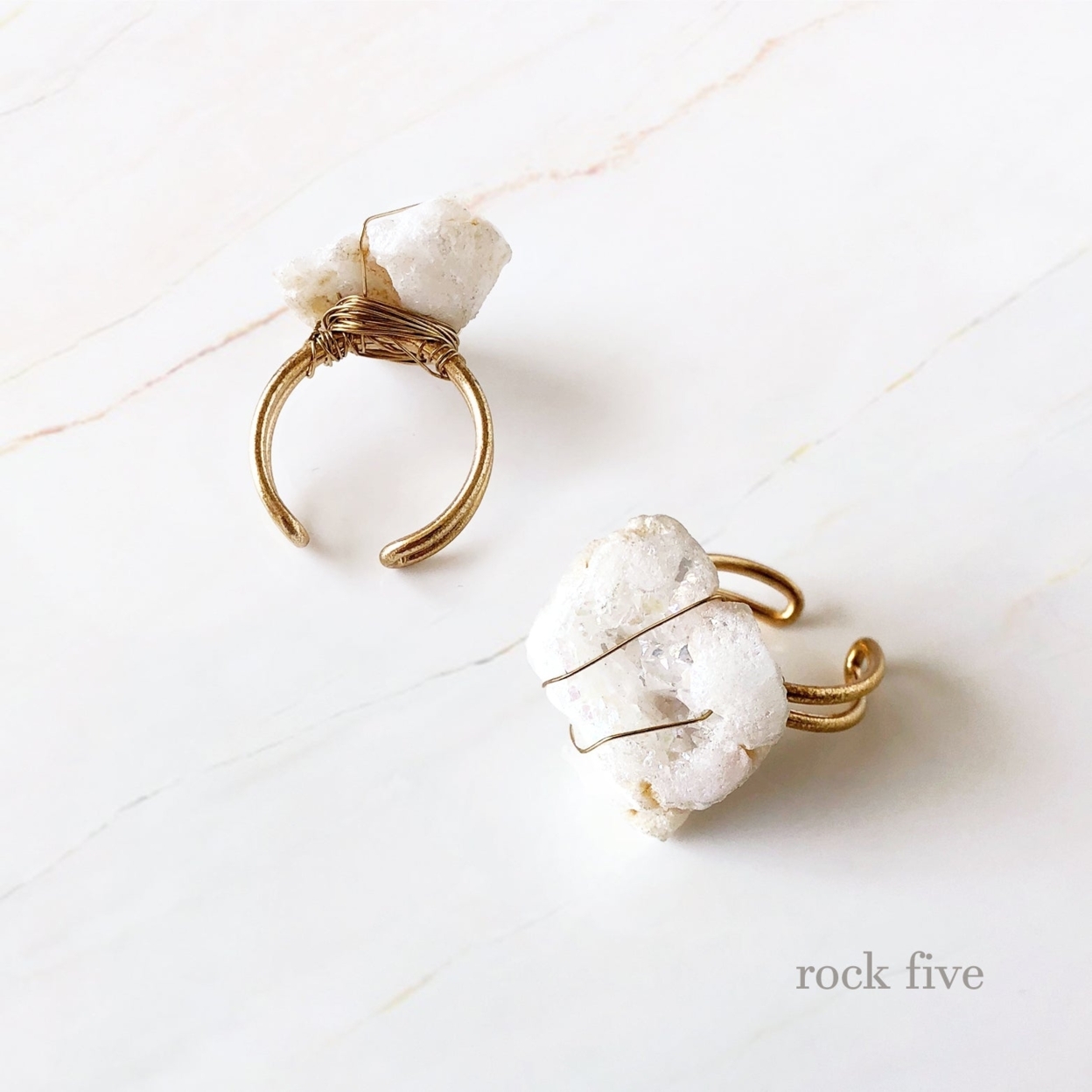 Natural Crystal Rock Ring - Rock Five