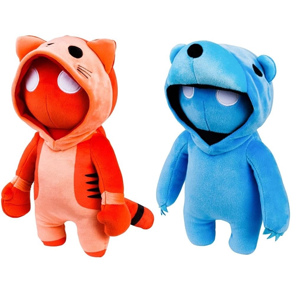 Gang Beasts Red Cat Blue Bear Plush 16 Doll Gamer Character Bundle Set PMI International