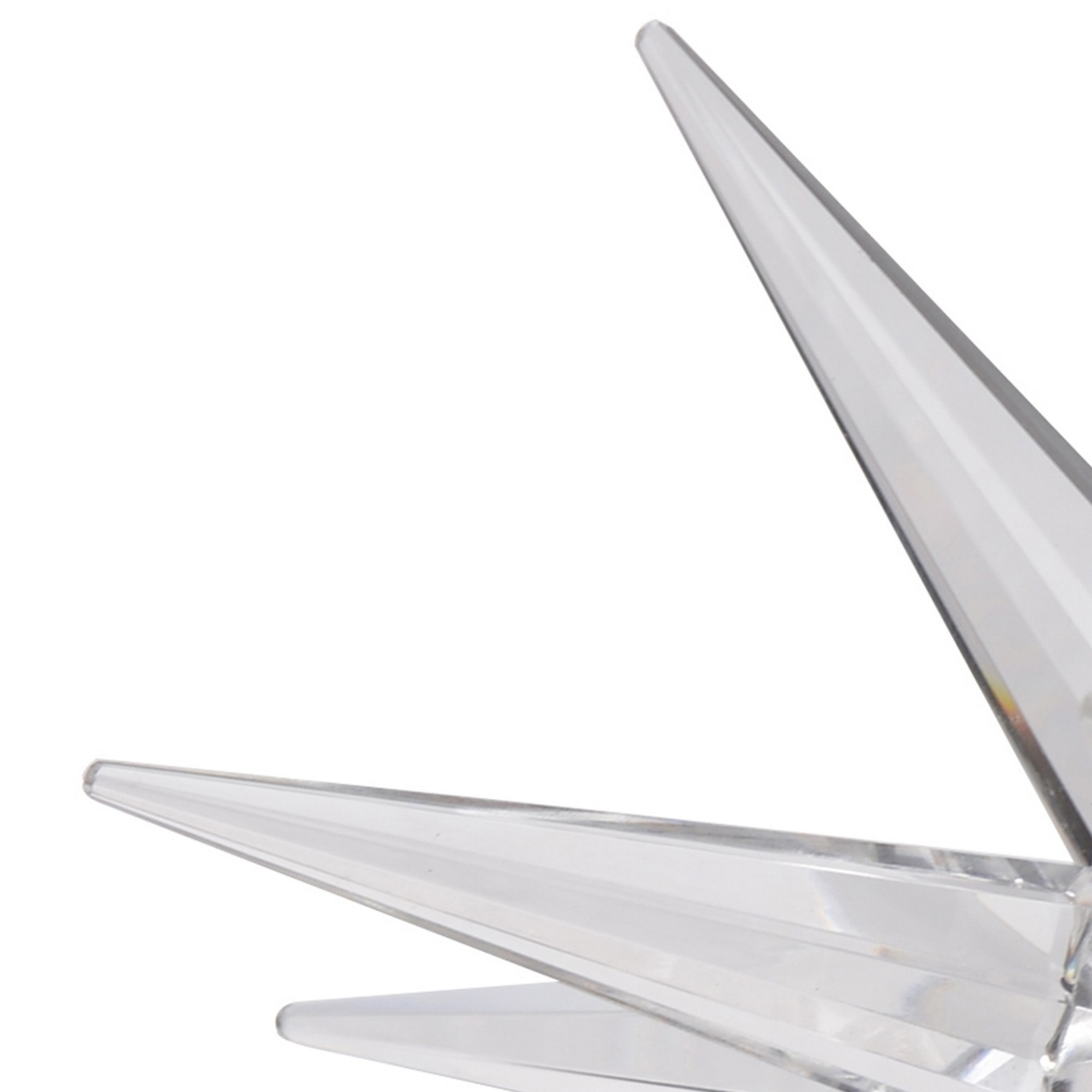 8 Inch Glass Star Accent Decor For Tabletop, Elegant Clear Crystalline- Saltoro Sherpi