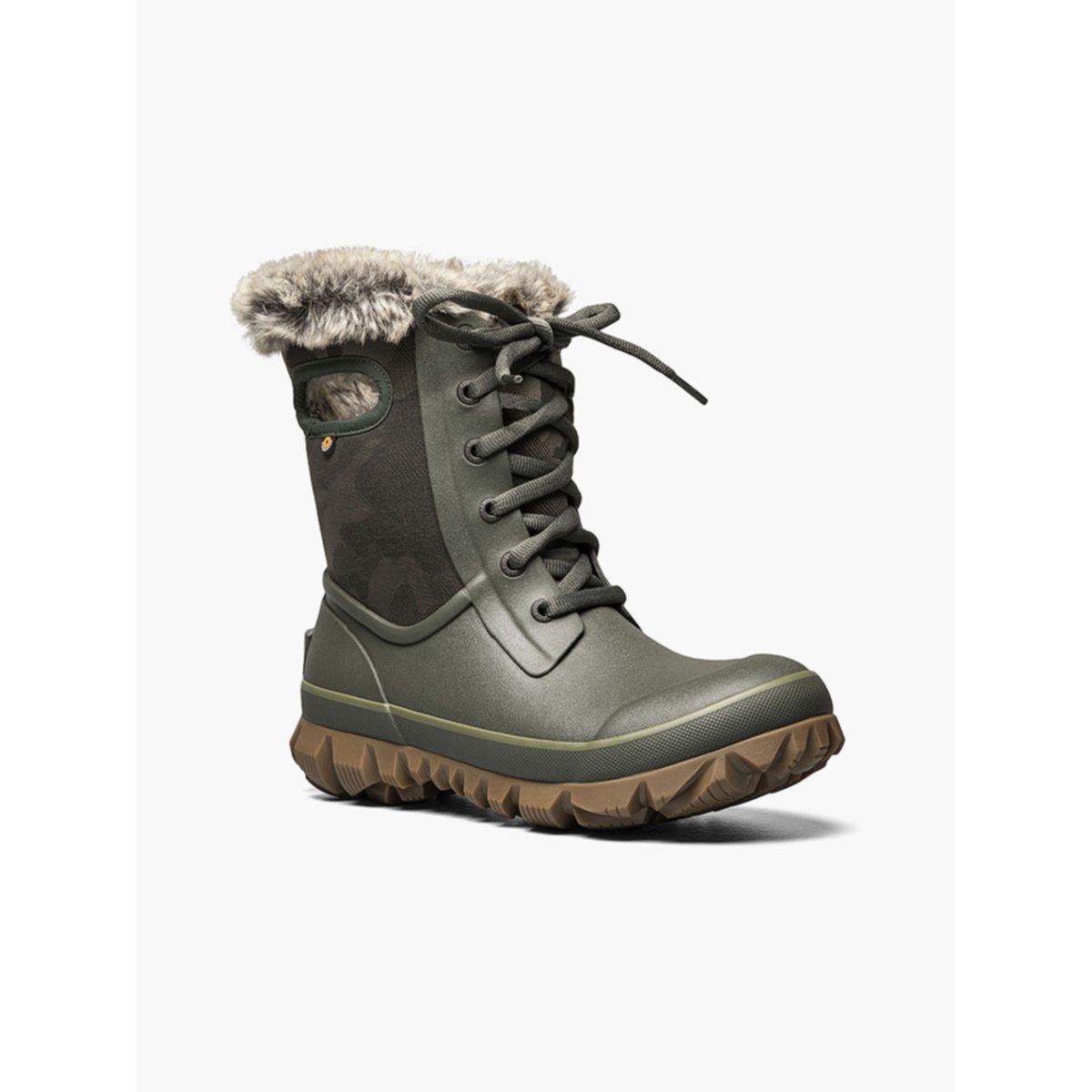 BOGS Women's Arcata Tontal Camo Waterproof Lace Up Snow Boots Dark Green - 72693-301 - Dark Green, 7