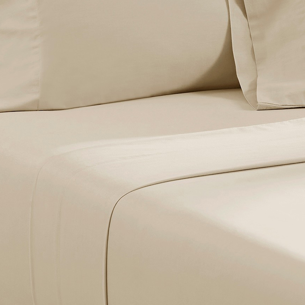 Ivy 4 Piece Full Size Cotton Ultra Soft Bed Sheet Set, Prewashed, Cream- Saltoro Sherpi