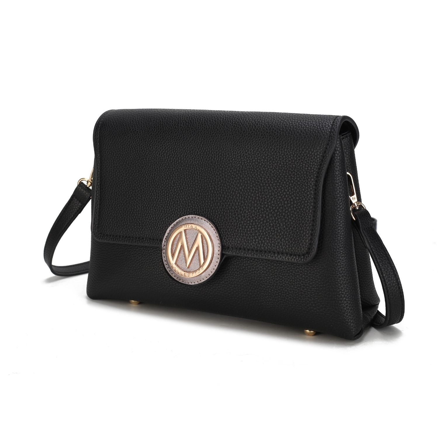 MKF Collection Johanna Multi Compartment Crossbody Handbag By Mia K - Black-brown