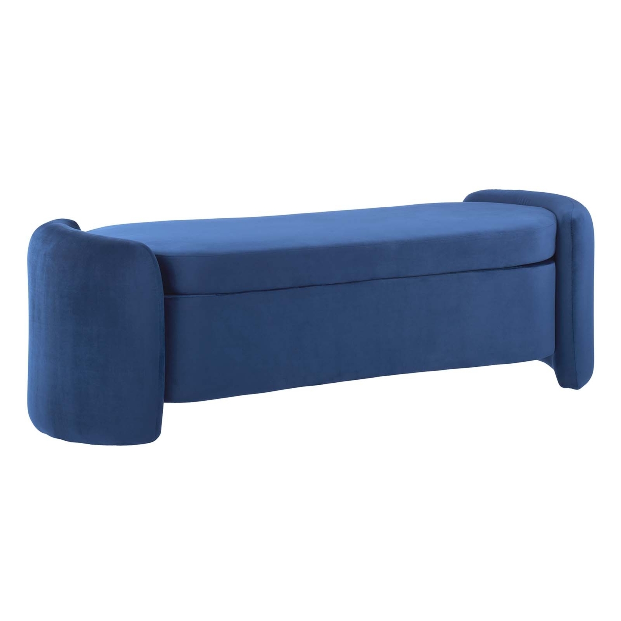 Nebula Upholstered Performance Velvet Bench, Midnight Blue