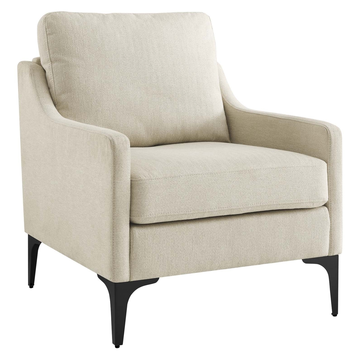Corland Upholstered Fabric Armchair, Beige