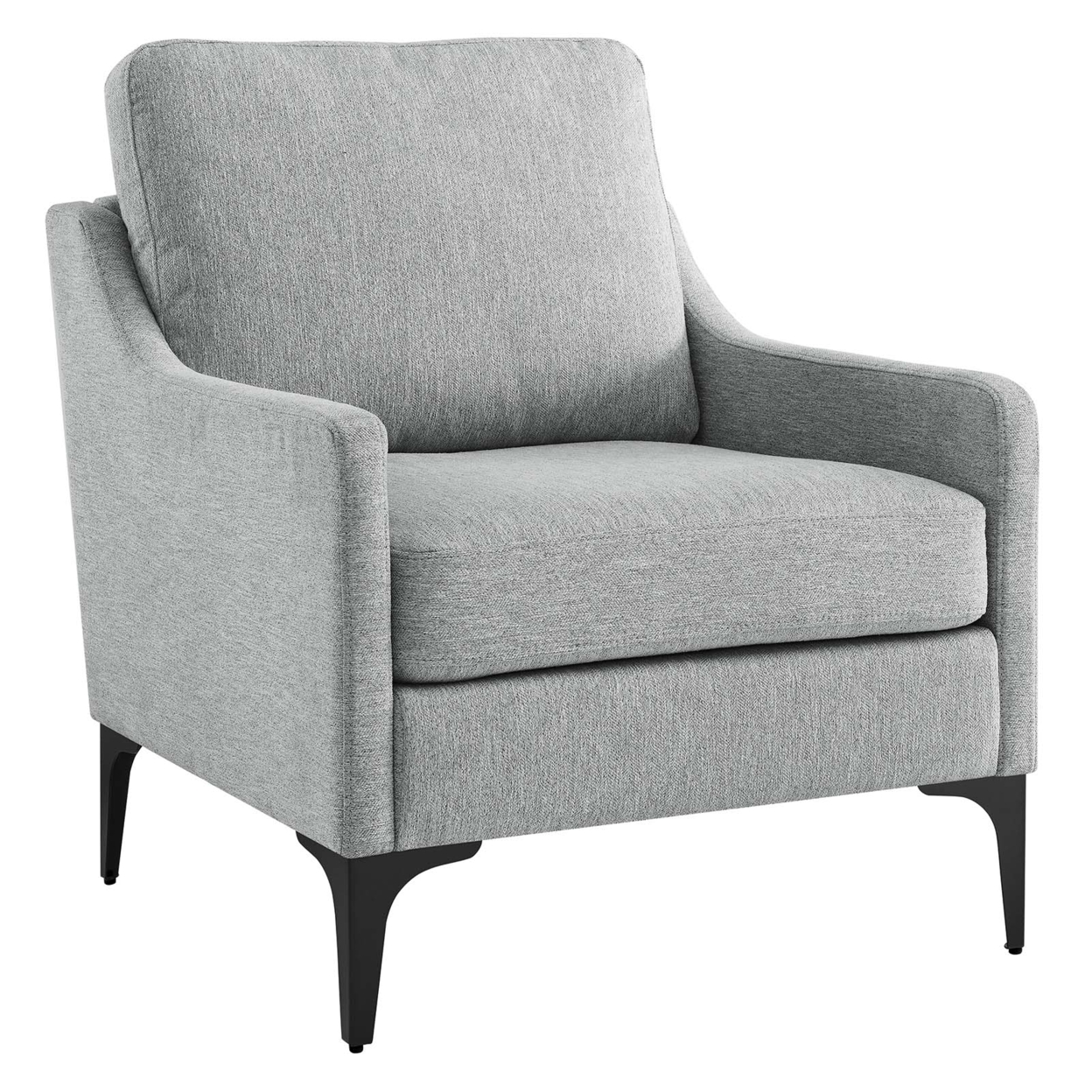 Corland Upholstered Fabric Armchair, Light Gray