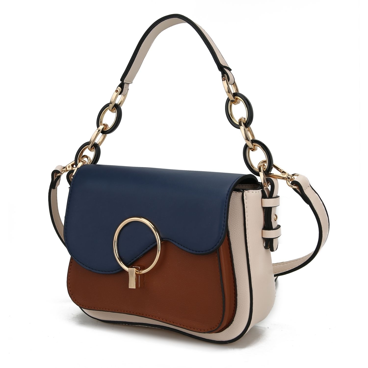MKF Collection Fantasia Solid Crossbody Handbag By Mia K. - White Light Blue