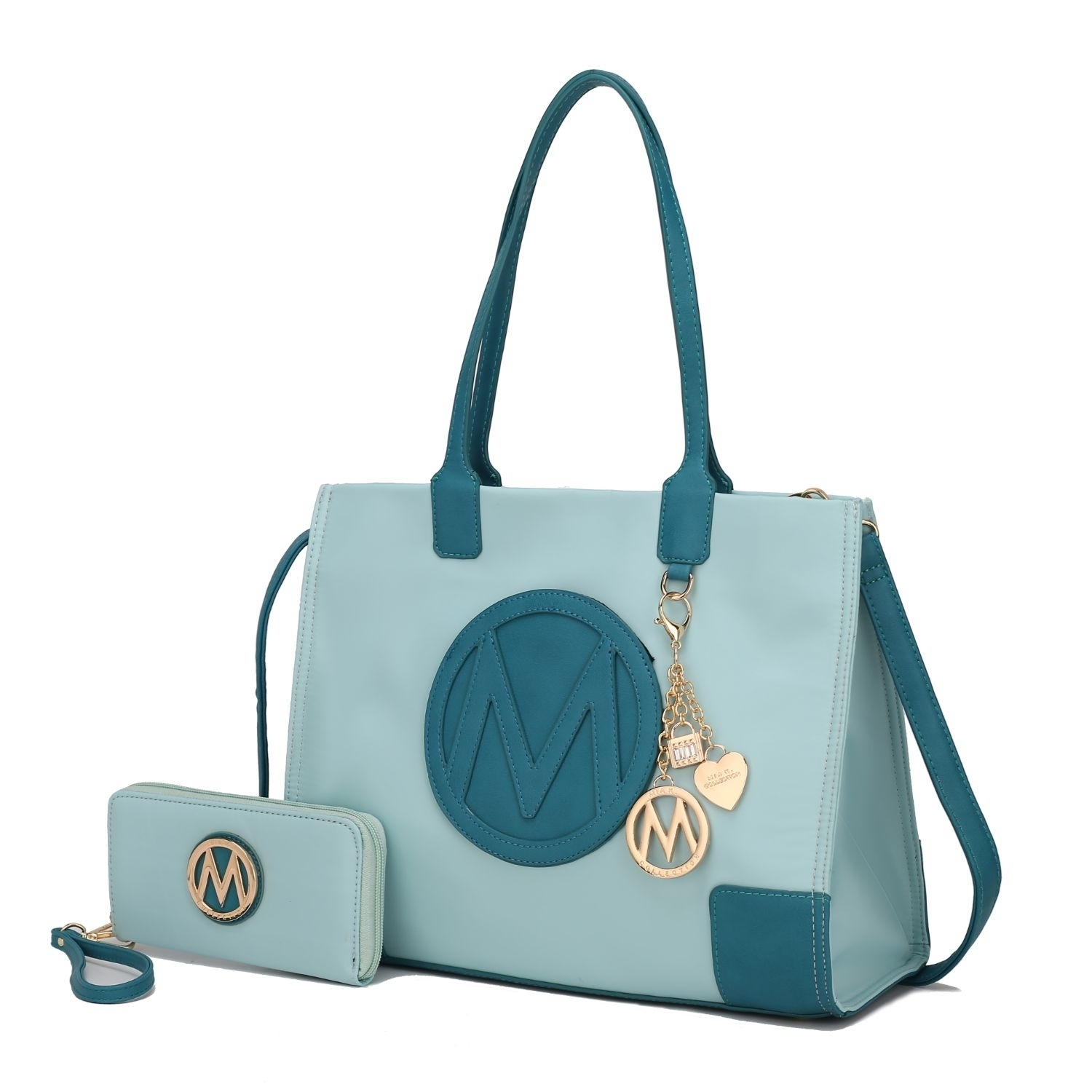 MKF Collection Louise Tote Handbag And Wallet Set By Mia K. - S Blue Turquoise