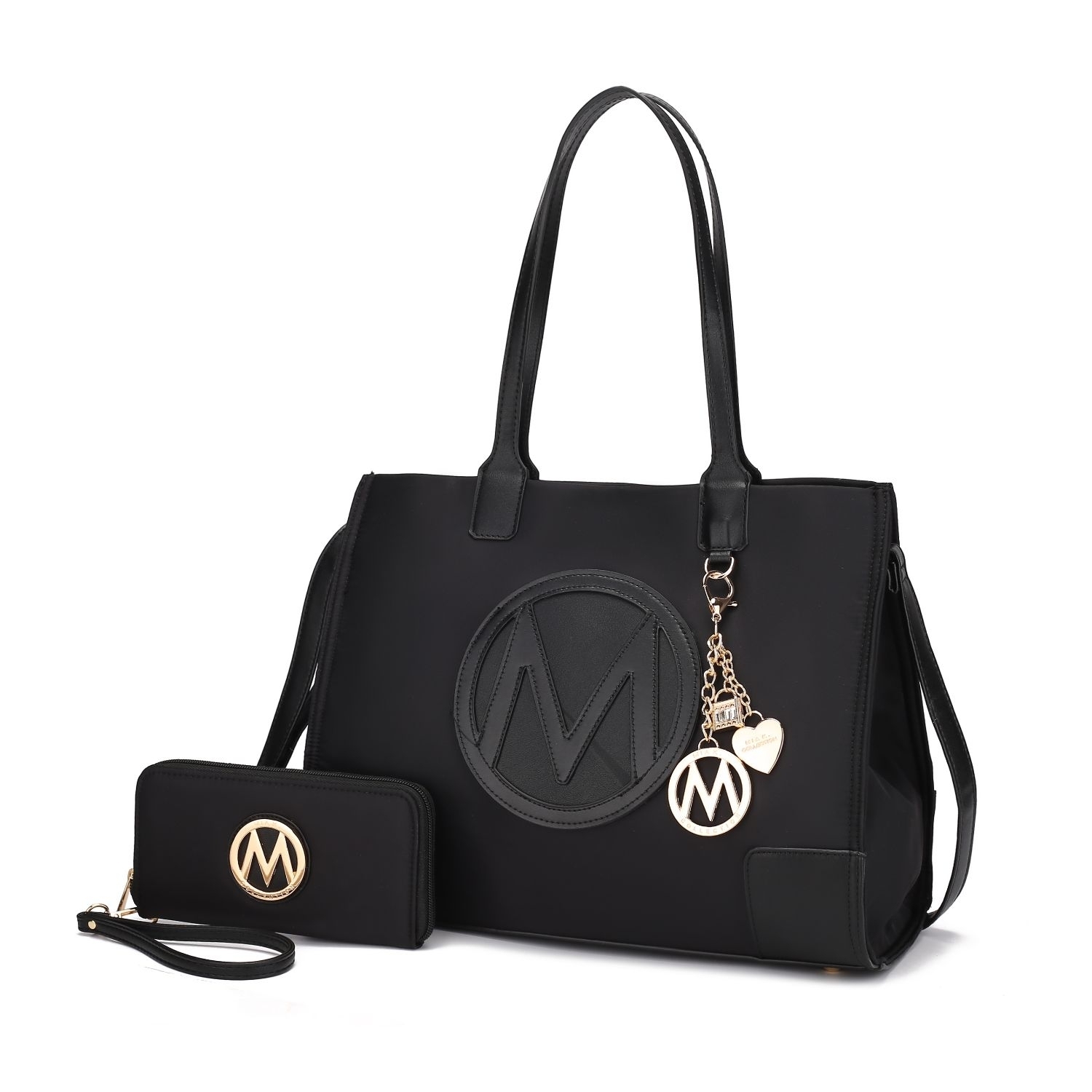 MKF Collection Louise Tote Handbag And Wallet Set By Mia K. - Black Cognac