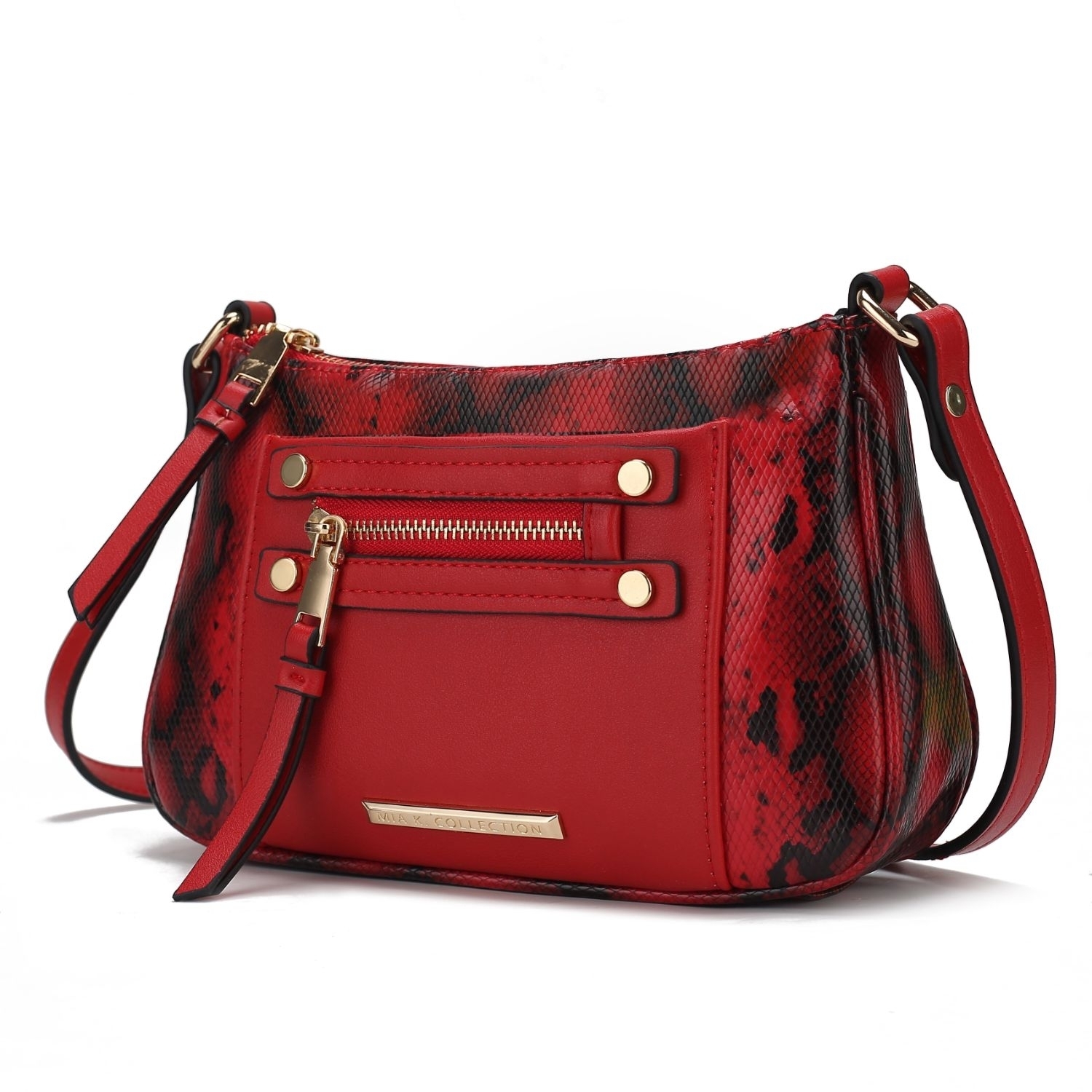 MKF Collection Essie Snake Embossed Vegan Leather Crossbody By Mia K - Red