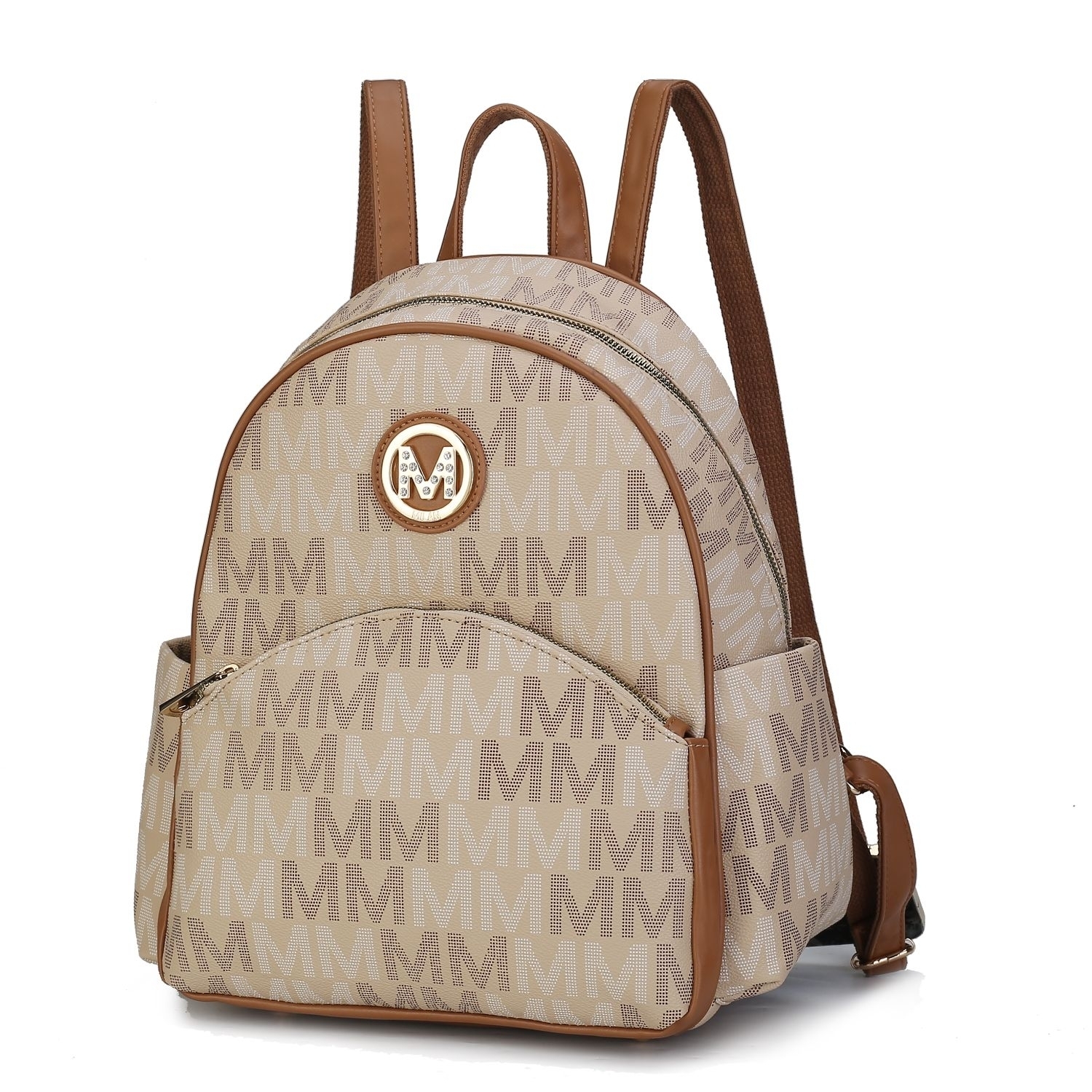 MKF Collection Palmer Vegan Leather Signature Logo-print Women's Backpack By Mia K - Brown