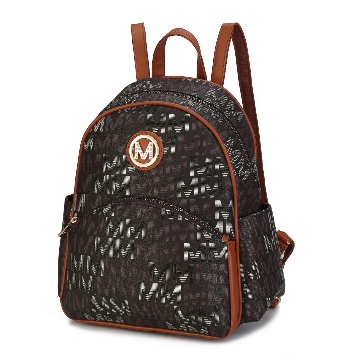 MKF Collection Palmer Vegan Leather Signature Logo-print Women's Backpack By Mia K - Brown