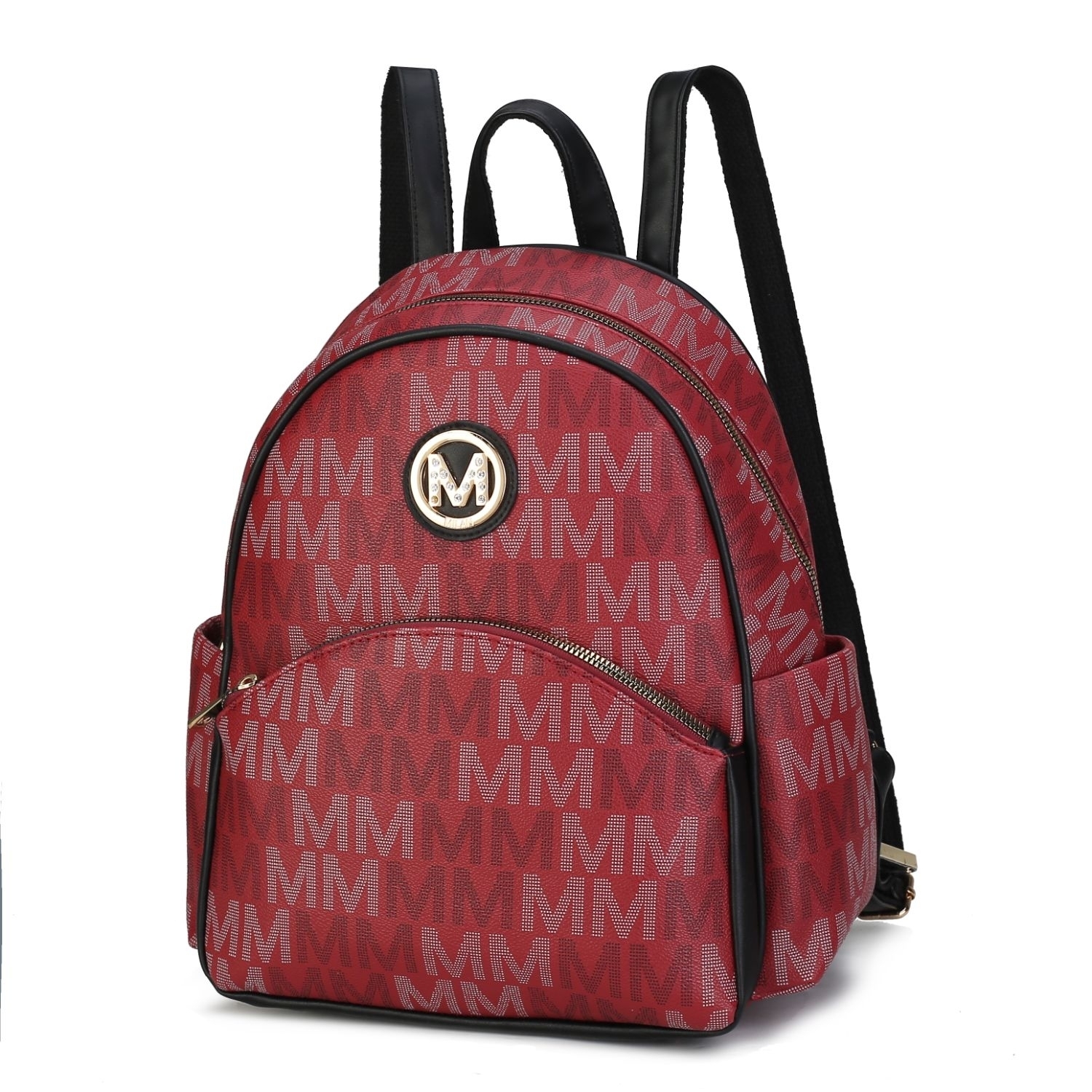 MKF Collection Palmer Vegan Leather Signature Logo-print Women's Backpack By Mia K - Burgundy