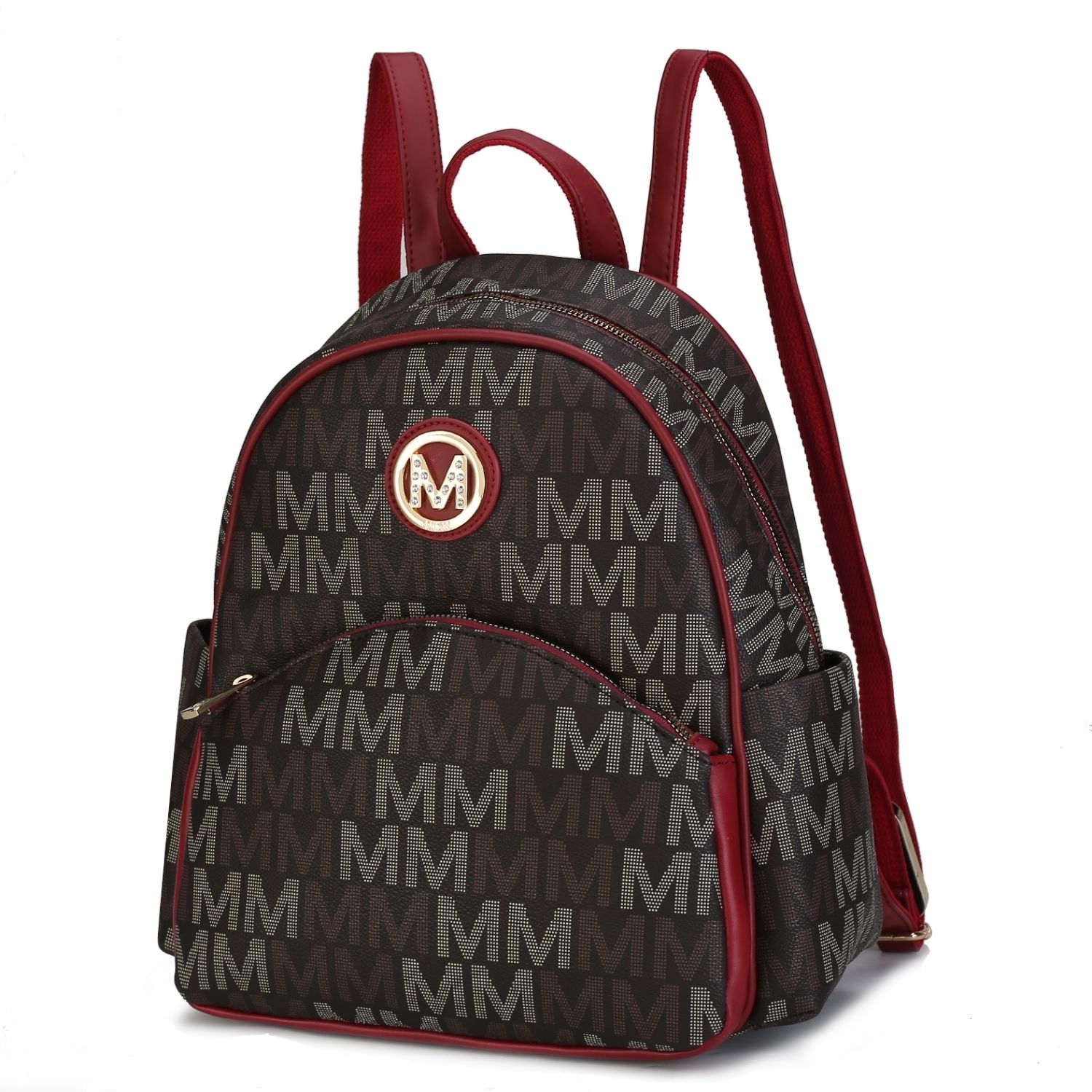 MKF Collection Palmer Vegan Leather Signature Logo-print Women's Backpack By Mia K - Red