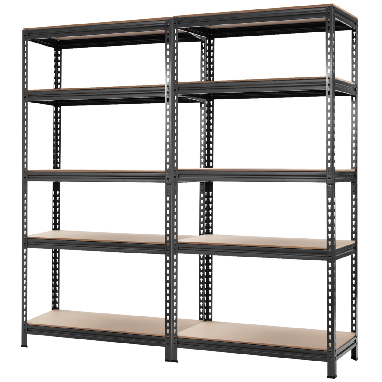 73'' Metal 5-Tier Garage Storage Rack Shelf Freestanding W/ Adjustable Unit Grey - 2 Pcs