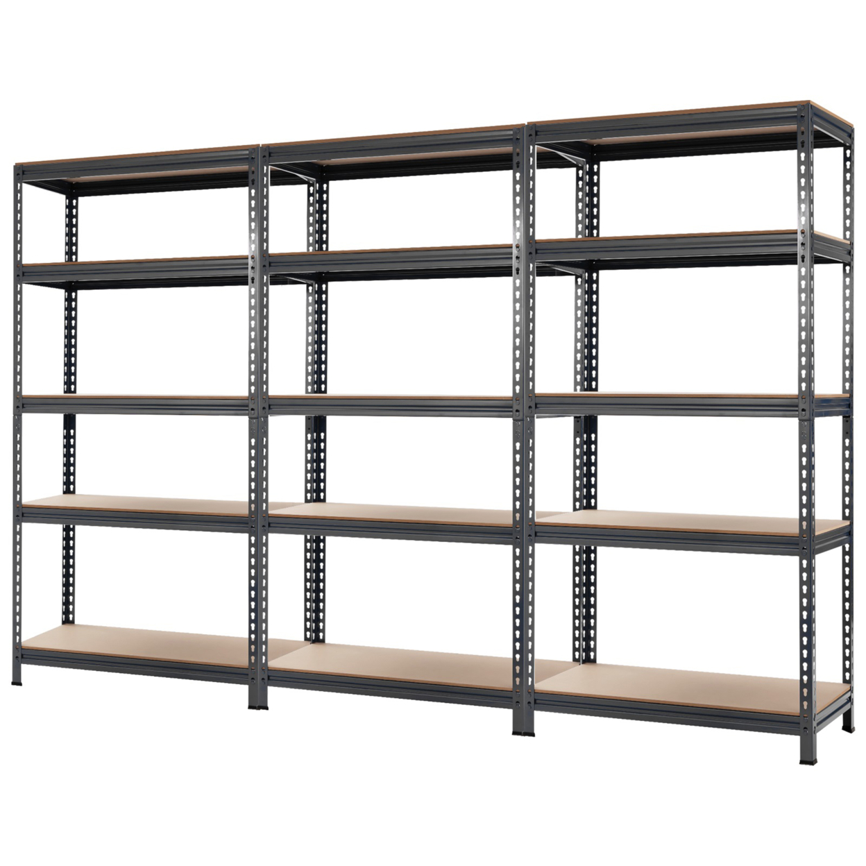 73'' Metal 5-Tier Garage Storage Rack Shelf Freestanding W/ Adjustable Unit Grey - 1 Pc
