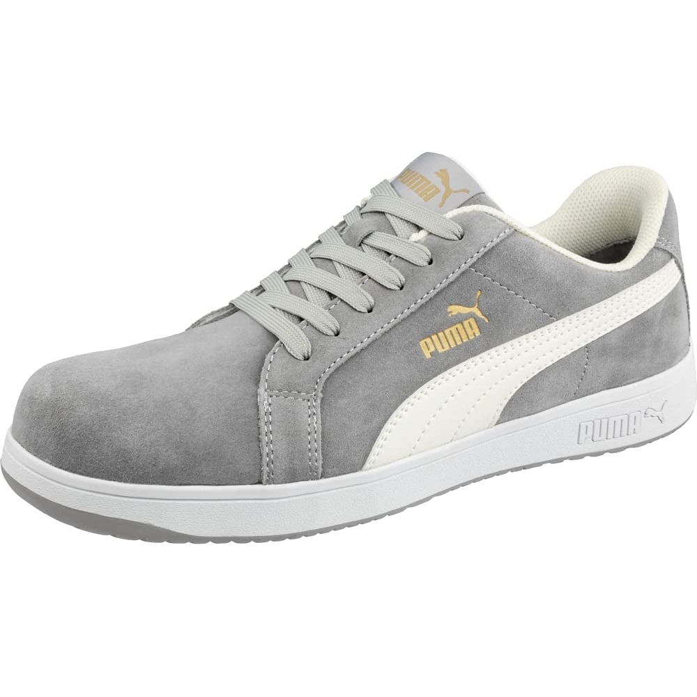 PUMA Safety Men's Iconic Low Composite Toe SD Work Shoes Grey Suede - 640035 Grey - Grey, 9.5