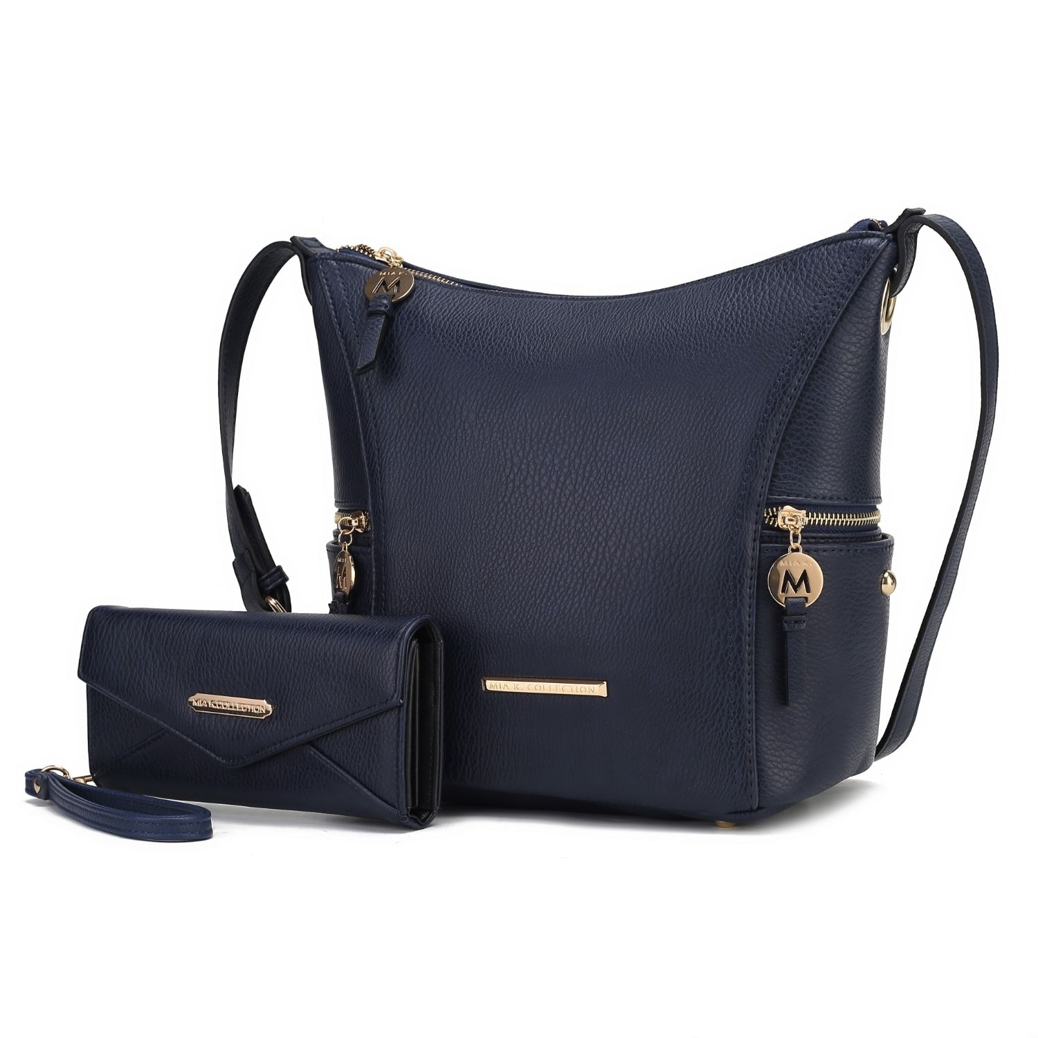 MKF Collection Lux Hobo Handbag With Wallet By Mia K.- 2 Pcs - Navy