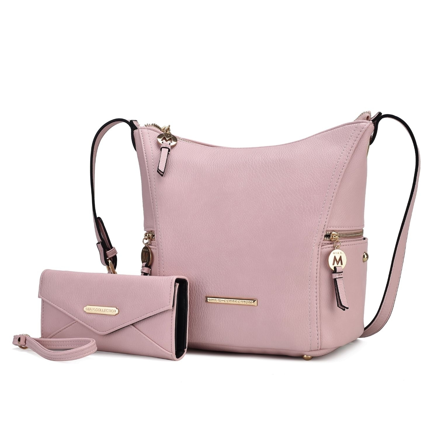 MKF Collection Lux Hobo Handbag With Wallet By Mia K.- 2 Pcs - Pink