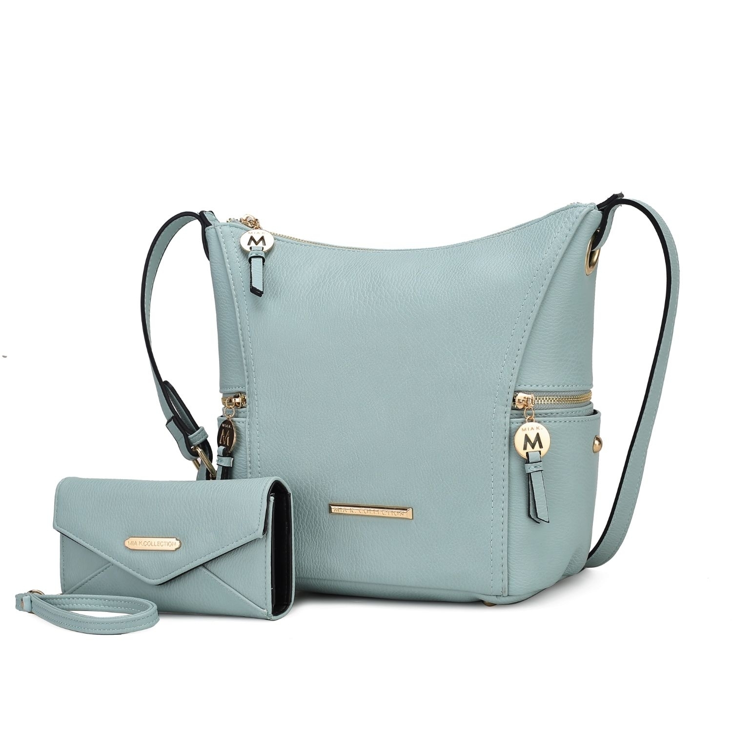 MKF Collection Lux Hobo Handbag With Wallet By Mia K.- 2 Pcs - Seafoam