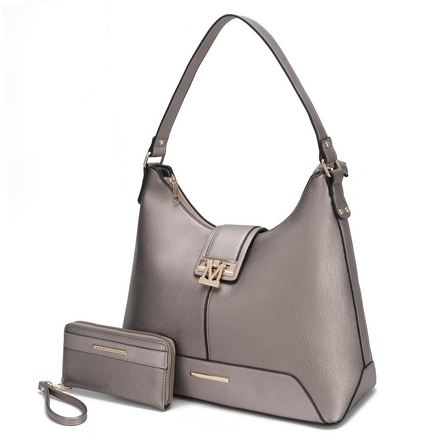 MKF Collection Graciela Hobo Handbag By Mia K. - Pewter