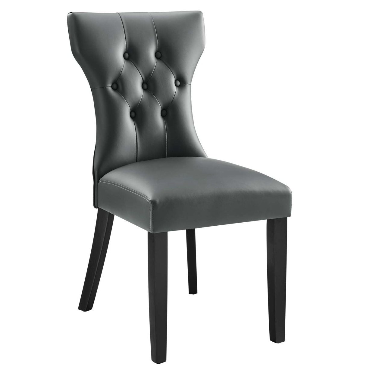 Silhouette Dining Vinyl Side Chair, Gray