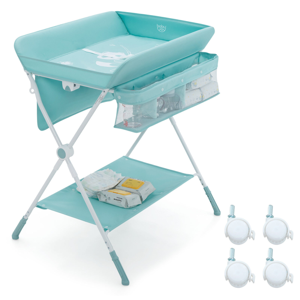 Baby Changing Table Folding Infant Diaper Station Nursery Organizer Storage