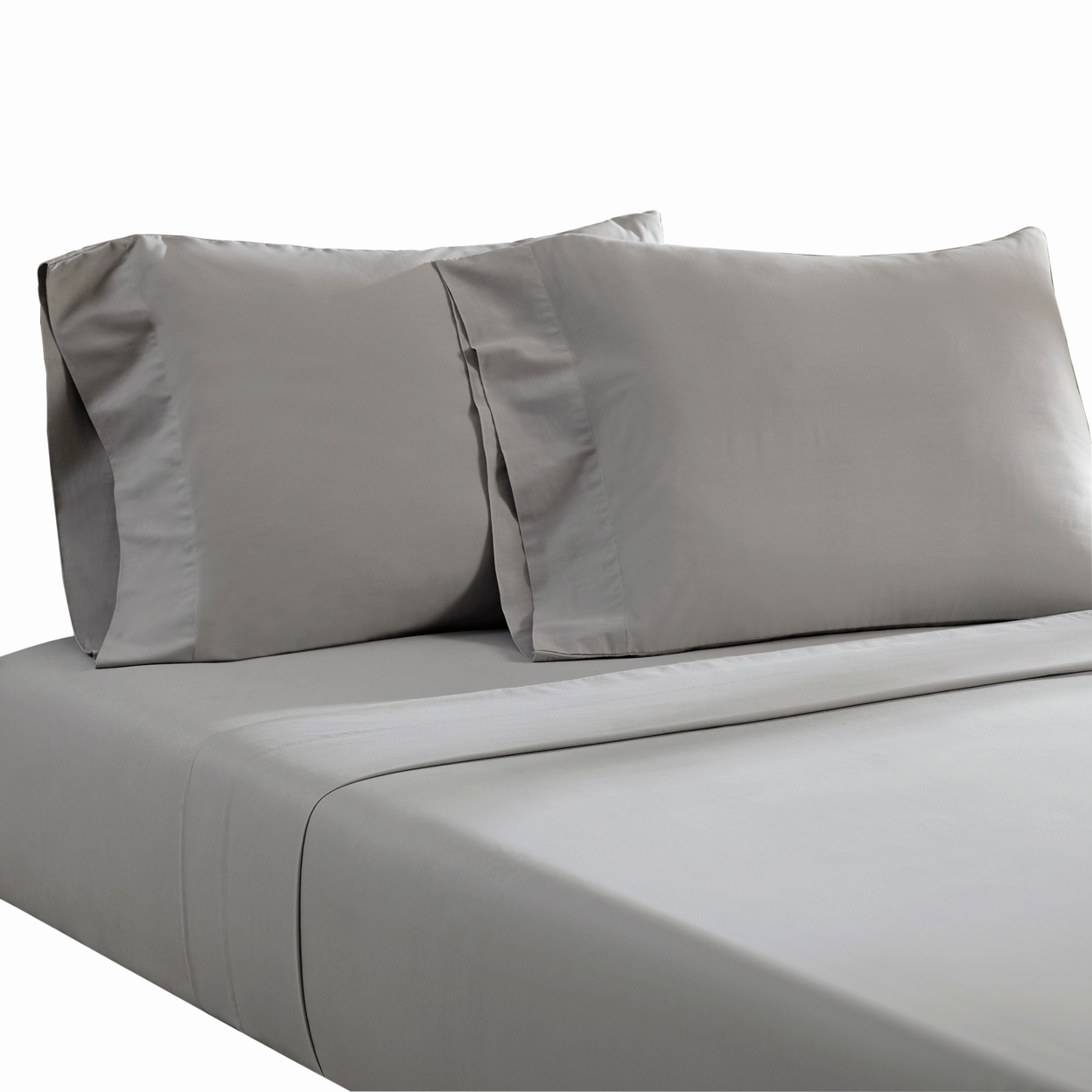 Ivy 4 Piece King Size Cotton Ultra Soft Bed Sheet Set, Prewashed, Dark Gray- Saltoro Sherpi