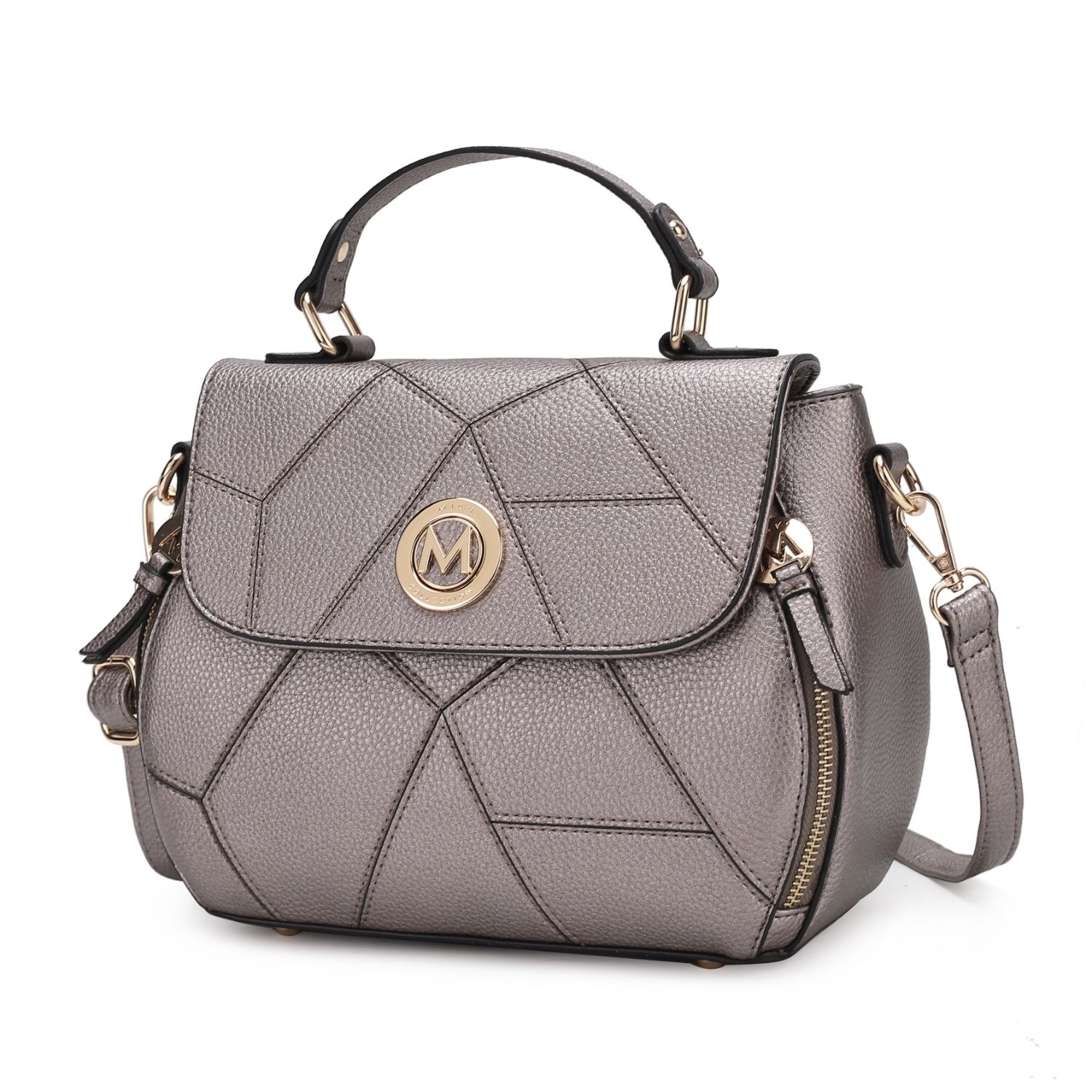 MKF Collection Clementine Vegan Leather Women's Satchel Bag By Mia K - Pewter
