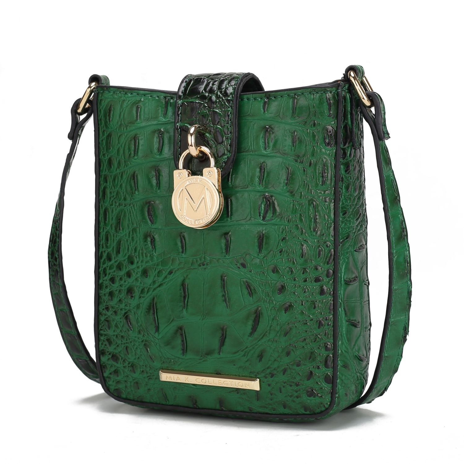 MKF Collection Avery Faux Crocodile Embossed Vegan Leather Women's Crossbody Bag By Mia K - Green