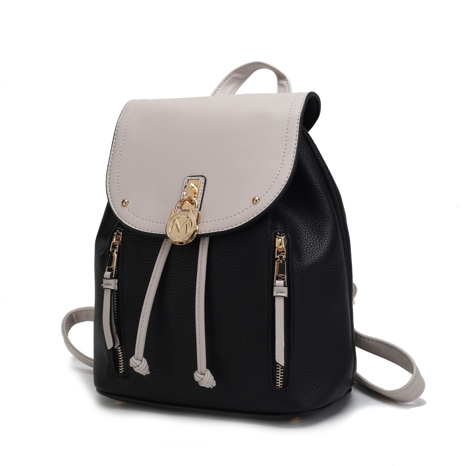 MKF Collection Xandria Vegan Leather Women's Backpack By Mia K - Black-light Grey