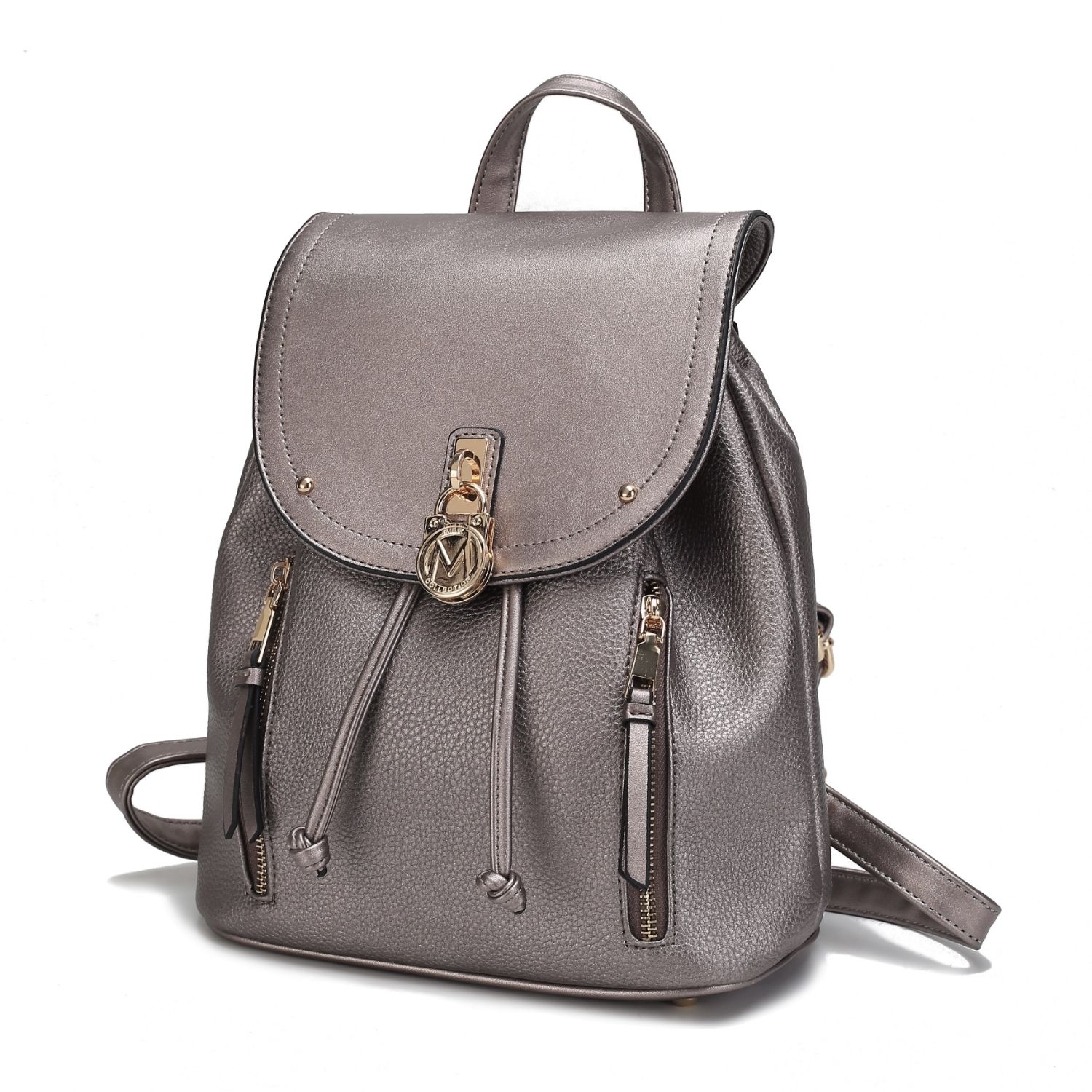 MKF Collection Xandria Vegan Leather Women's Backpack Handbag By Mia K - Pewter