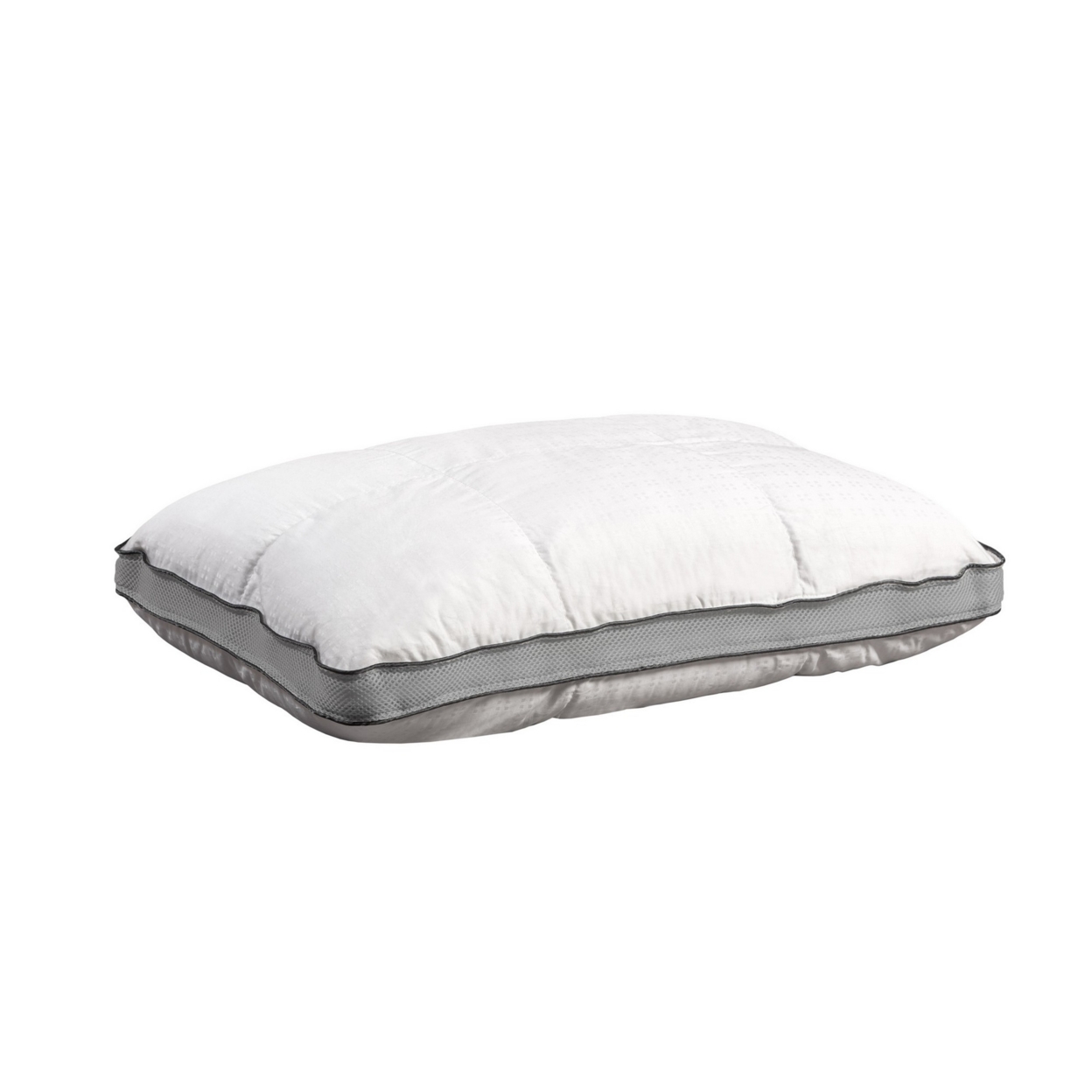 17 X 25 Ultra Soft Memory Foam Pillow With 3D Spacer Outline, White, Gray- Saltoro Sherpi