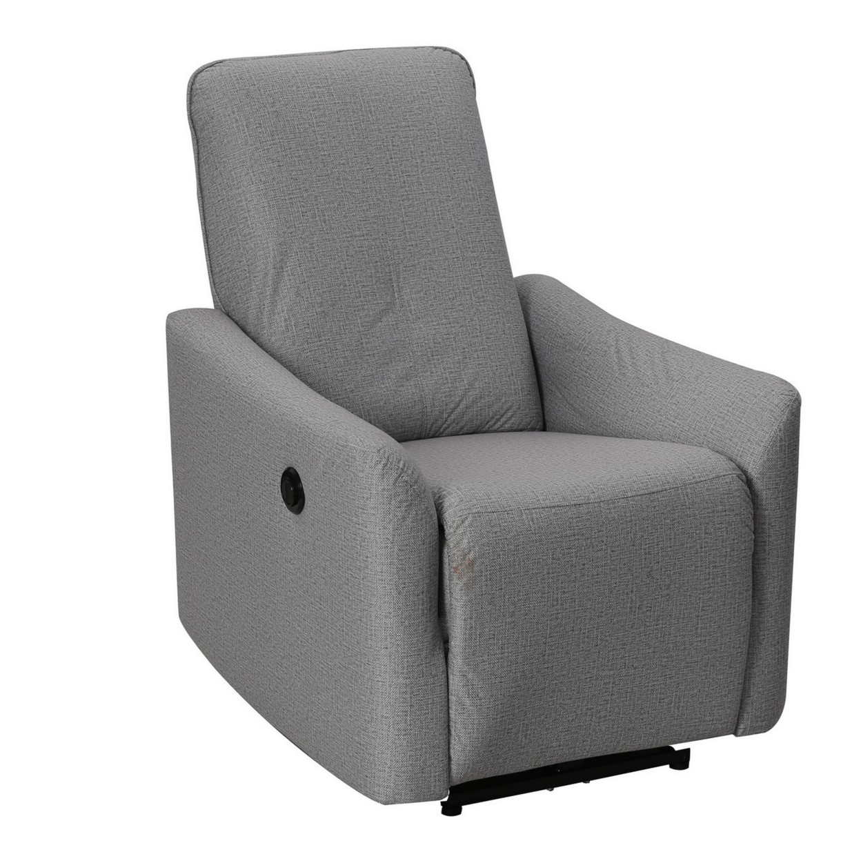 35 Inch Modern Power Recliner Chair, Touch Control Button, Gray Fabric- Saltoro Sherpi
