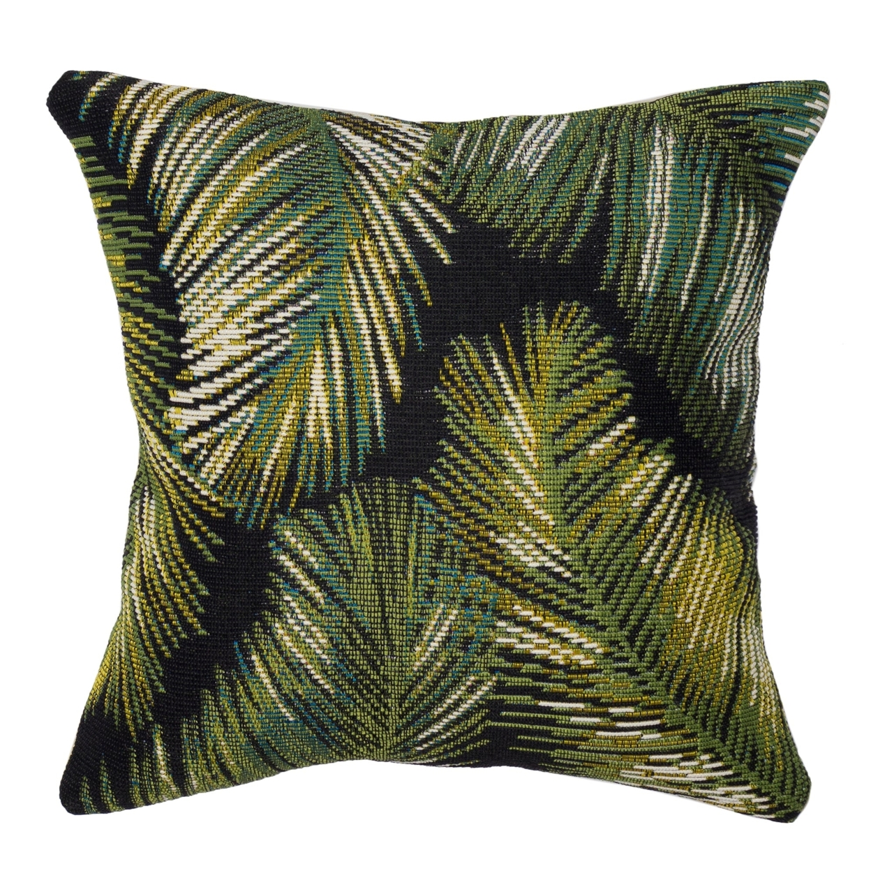 Liora Manne Marina Palm Border Indoor Outdoor Decorative Pillow Black - 12 X 18