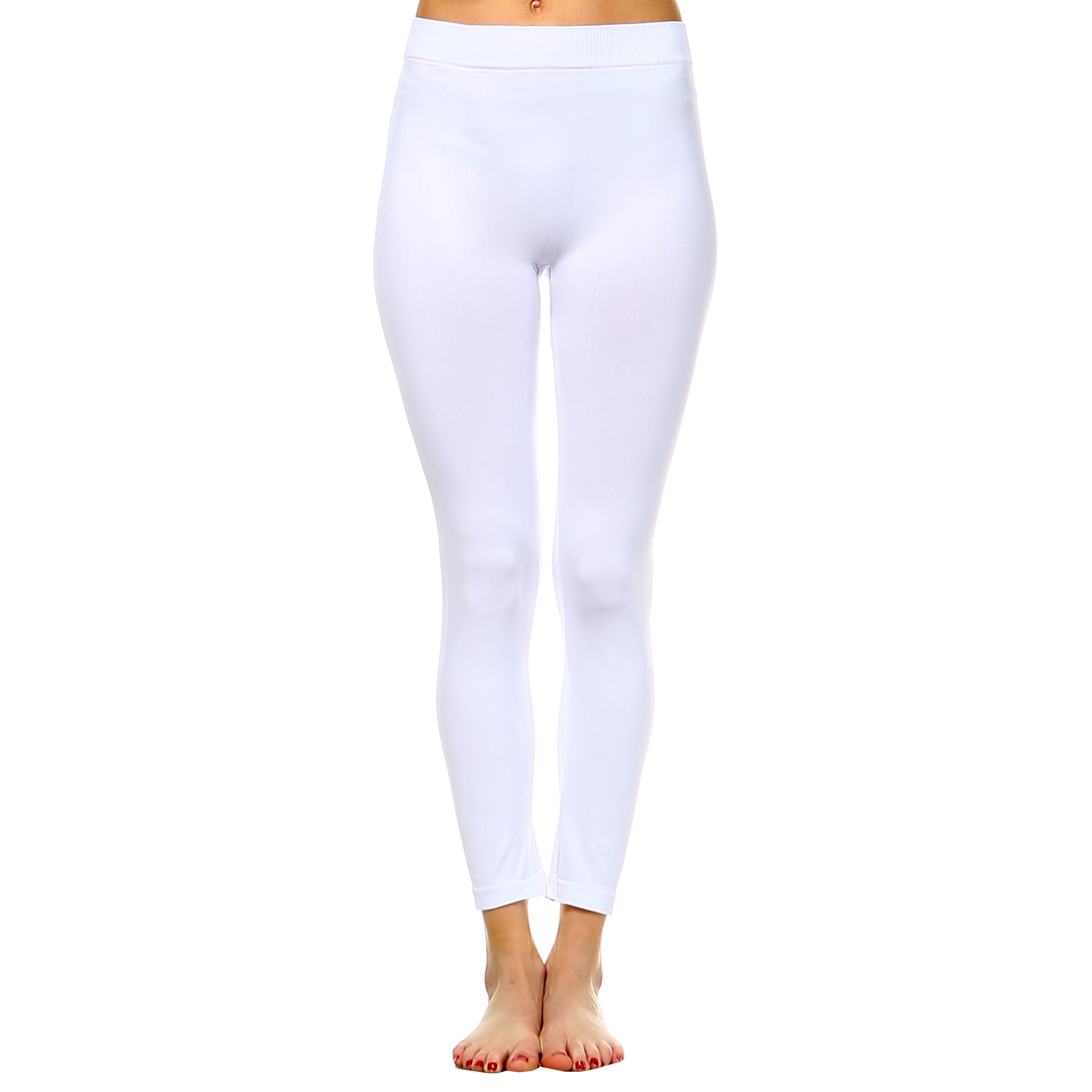 White Mark Women's Stretch Leggings - White, One Size