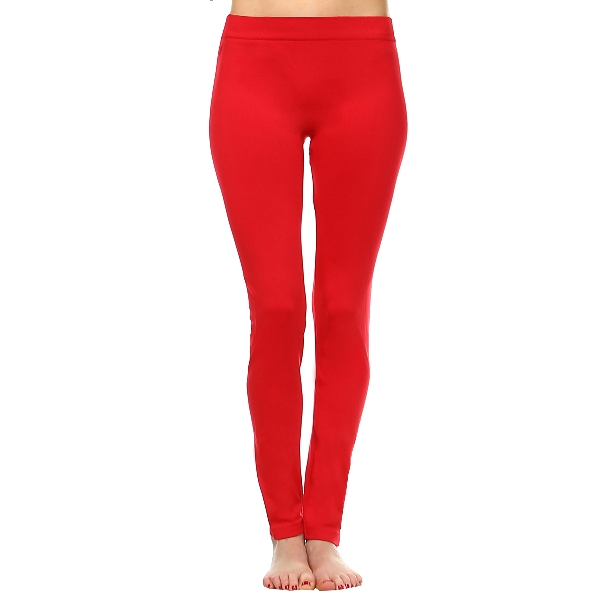 White Mark Women's Stretch Leggings - Red, Plus Size