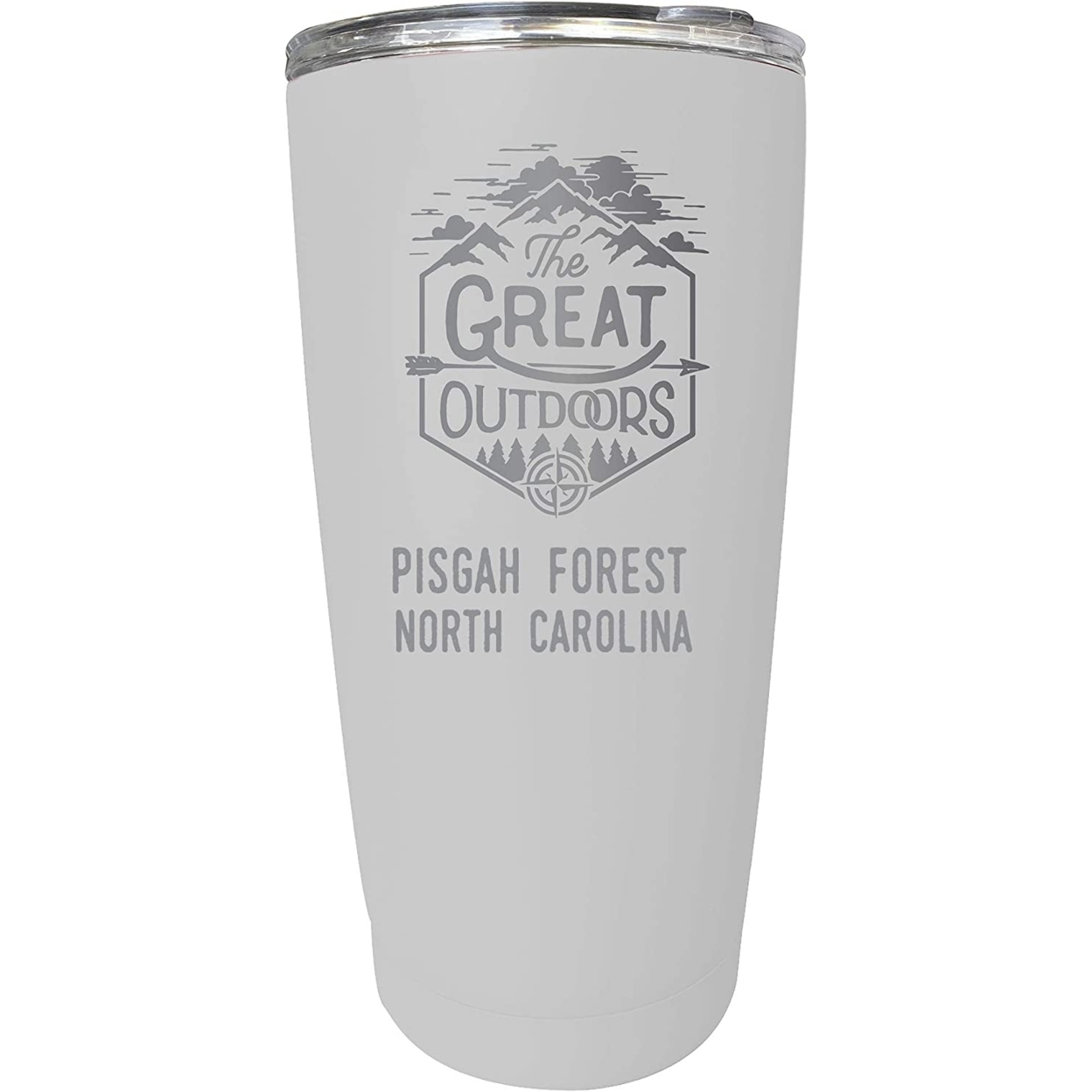 Pisgah Forest North Carolina Etched 16 Oz Stainless Steel Insulated Tumbler Outdoor Adventure Design - Black