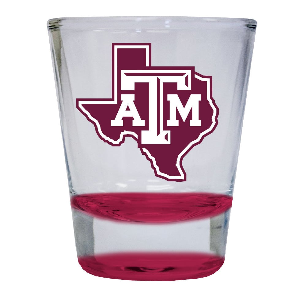 Texas A&M Aggies 2 Ounce Color Etched Shot Glasses - Red, 1