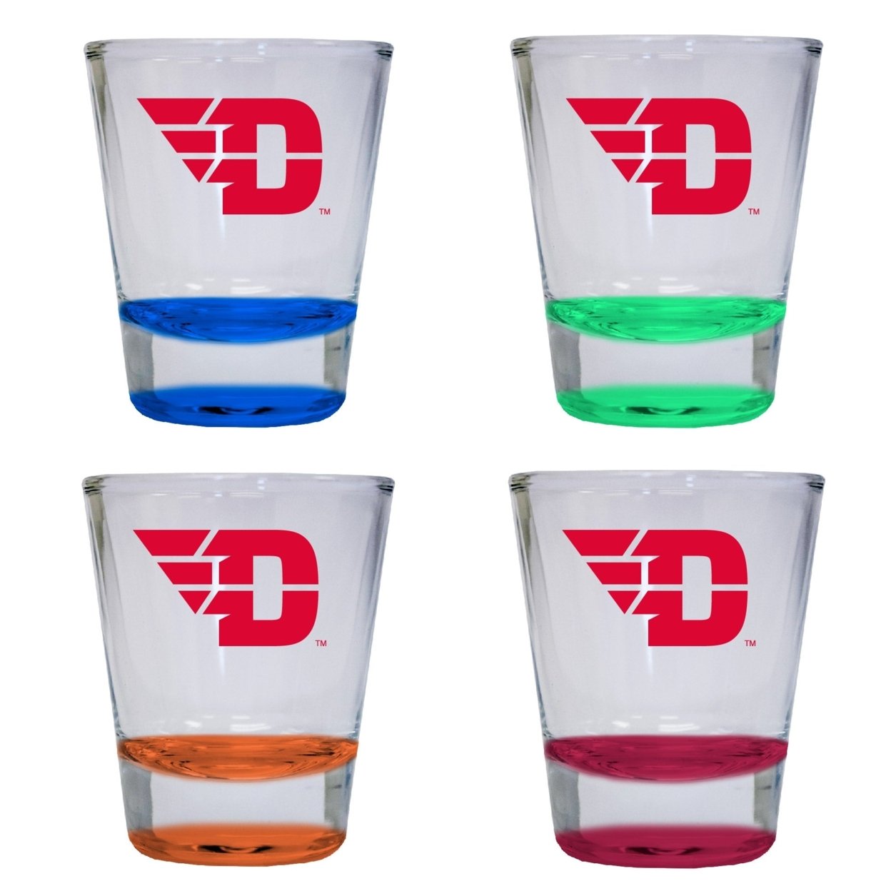 Dayton Flyers 2 Ounce Color Etched Shot Glasses