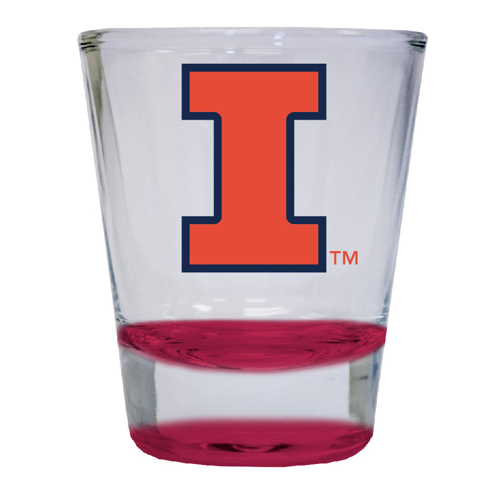 Illinois Fighting Illini 2 Ounce Color Etched Shot Glasses - Red, 1