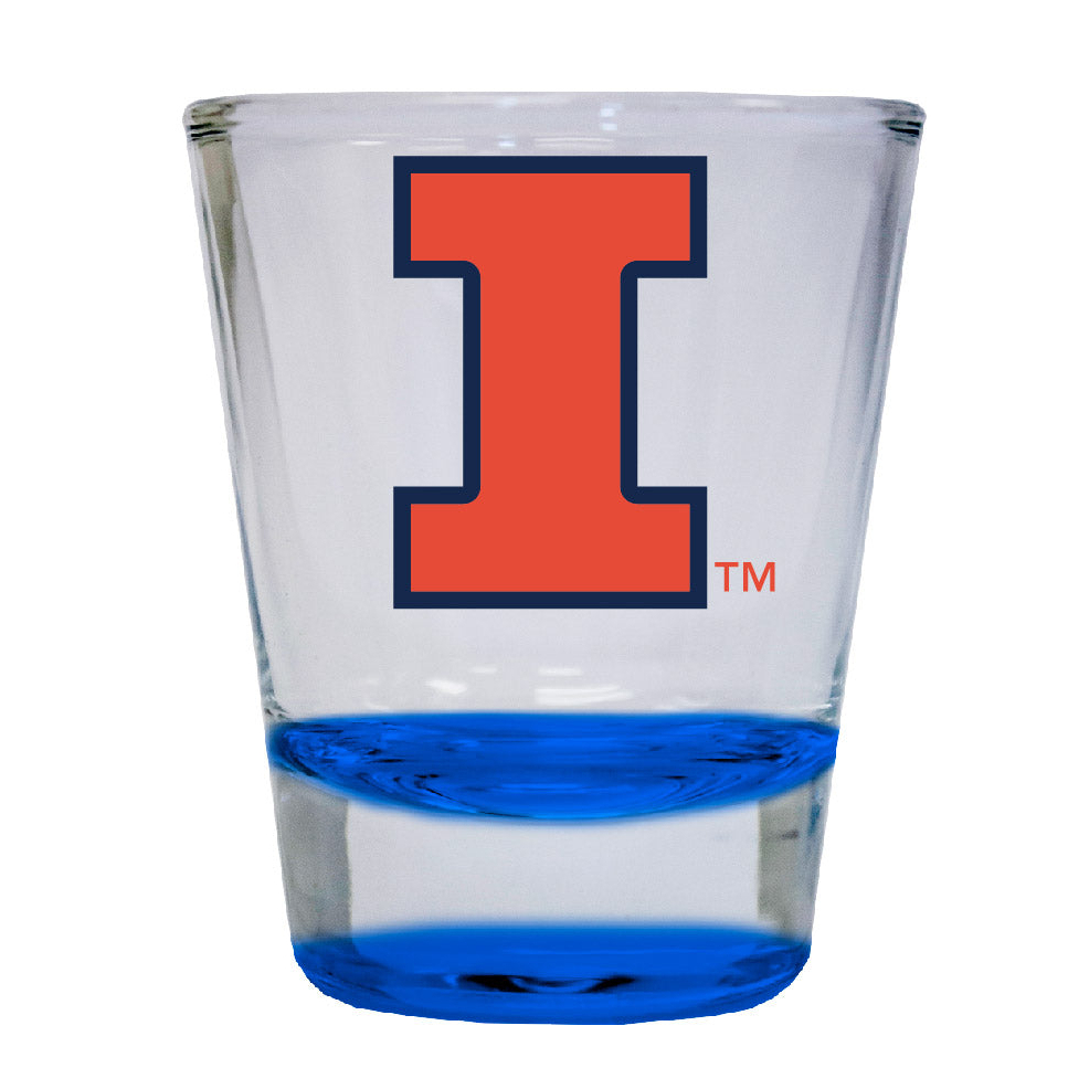 Illinois Fighting Illini 2 Ounce Color Etched Shot Glasses - Blue, 1