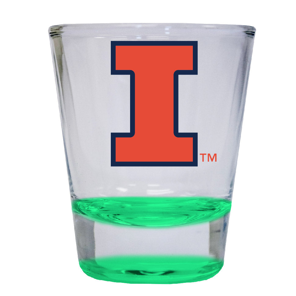 Illinois Fighting Illini 2 Ounce Color Etched Shot Glasses - Blue, 1