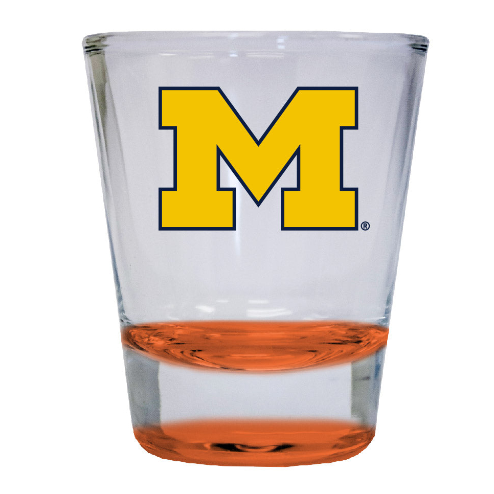 Michigan Wolverines 2 Ounce Color Etched Shot Glasses - Orange, 1
