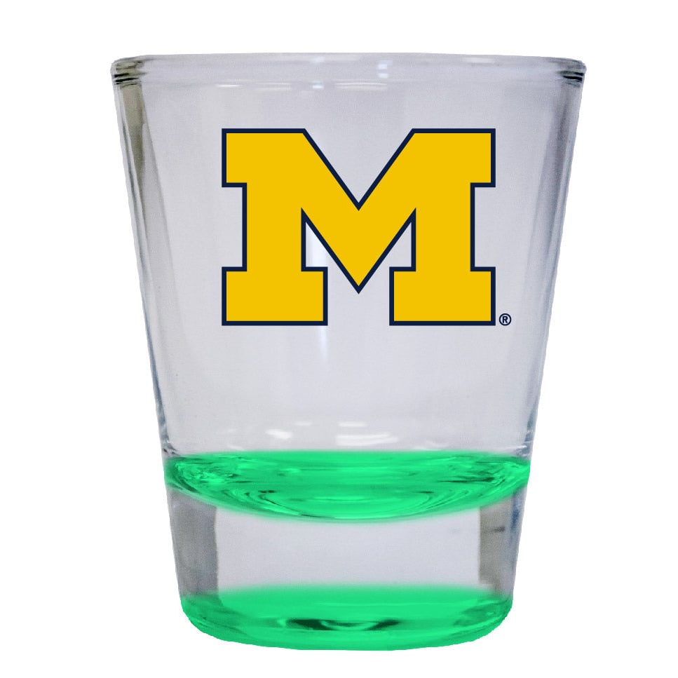 Michigan Wolverines 2 Ounce Color Etched Shot Glasses - Red, 1
