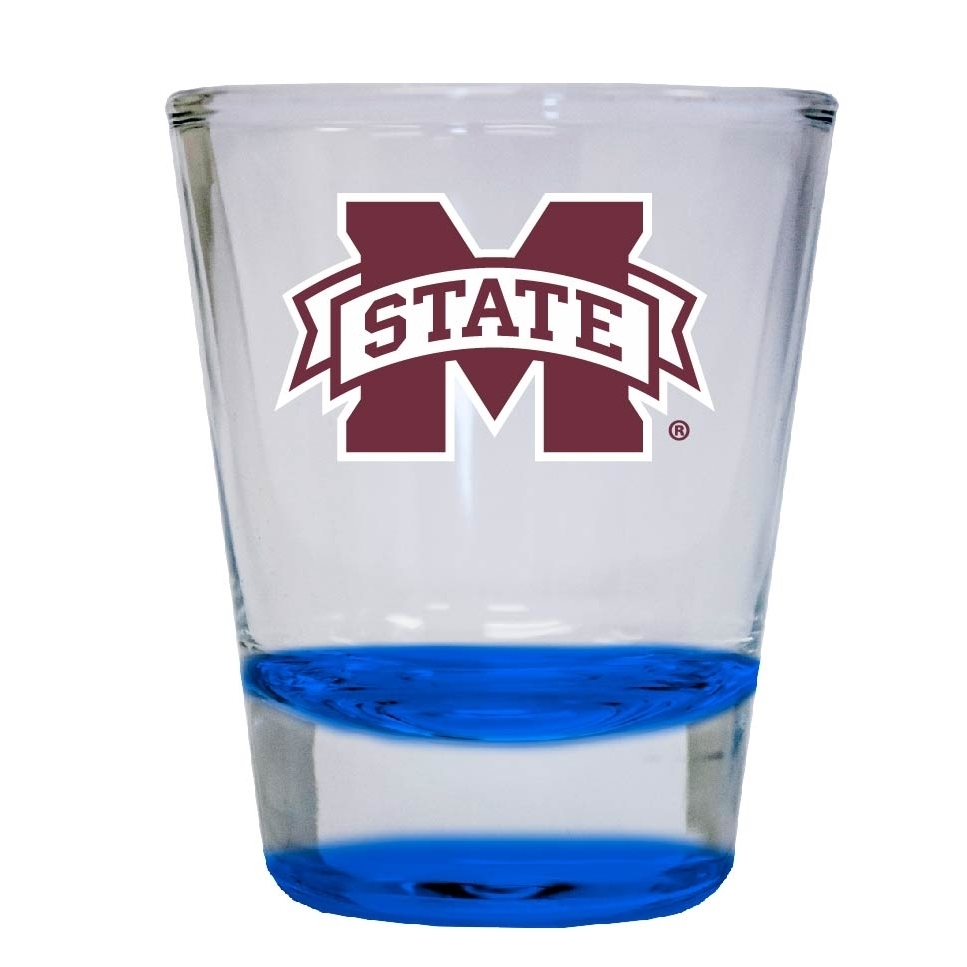Mississippi State Bulldogs 2 Ounce Color Etched Shot Glasses - Blue, 1