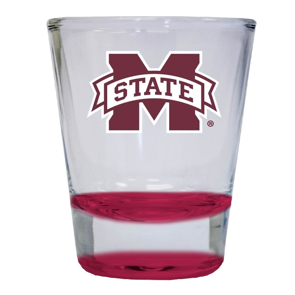 Mississippi State Bulldogs 2 Ounce Color Etched Shot Glasses - Red, 1